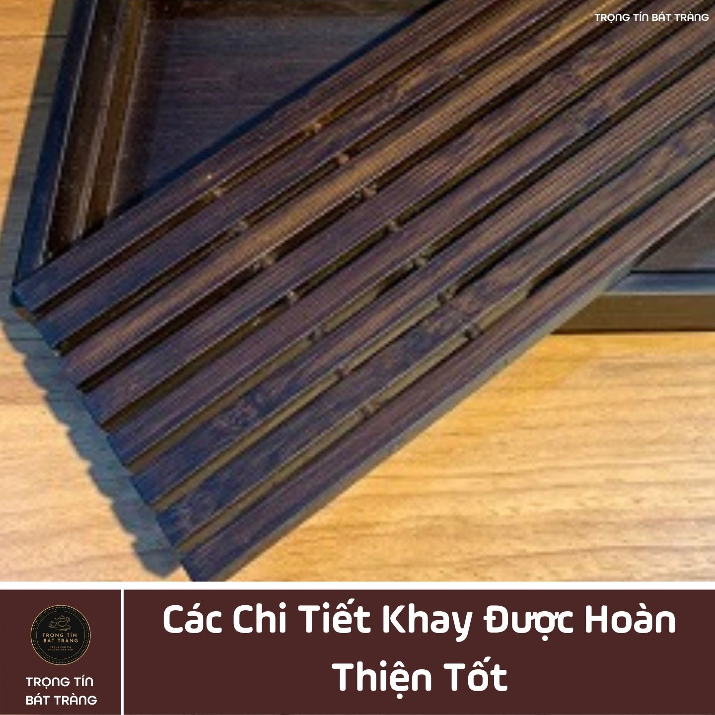 Khay Trà Tre Cao Cấp Sơn Thuỷ Chữ Nhật Lớn Kích Thước 40*19*3.8 KT 41