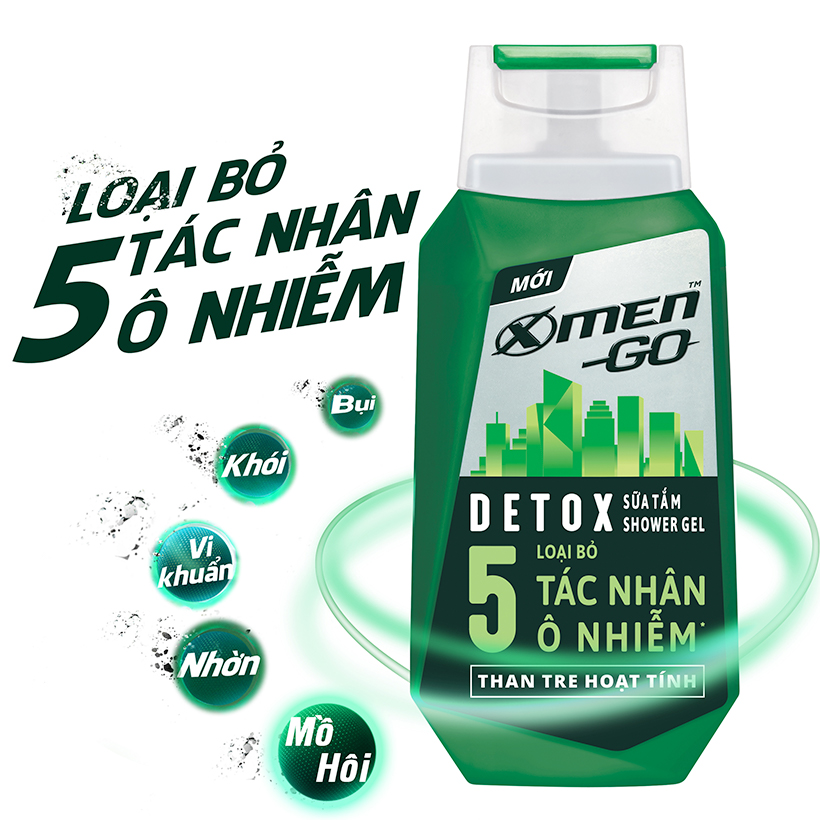 Sữa tắm X-Men Go DETOX Than Tre Hoạt Tính 180G