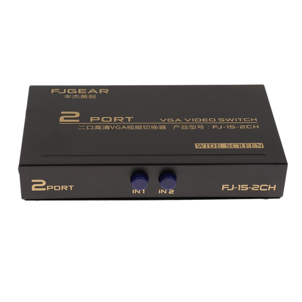 VGA Swicther Box 2 In 1 Out with Manual Switch Button 1920x1440 for Computer