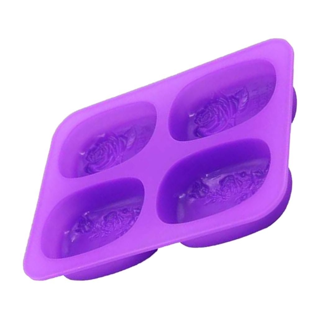 4 Cavities Silicone Soap Molds DIY Cake Chocolate Pudding Baking Soap Moulds