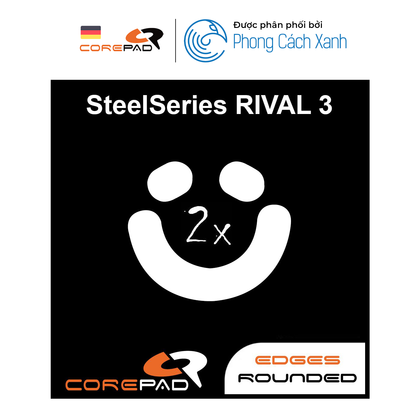 Feet chuột PTFE Corepad Skatez PRO SteelSeries Rival 3 Wired / SteelSeries Rival 3 Wireless (2 bộ) - Hàng Chính Hãng