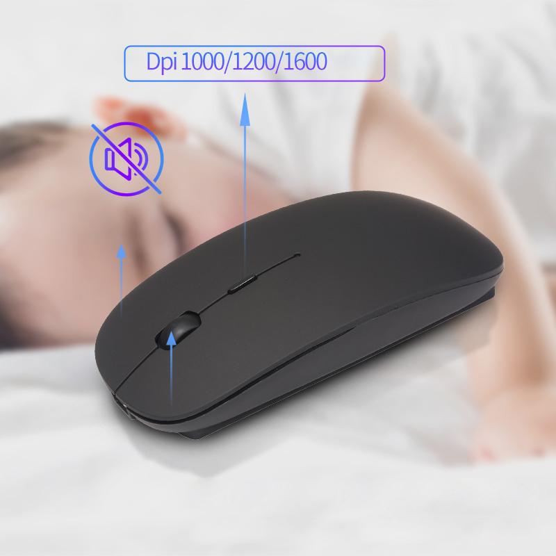 Mới Không Dây 2.4G Sạc Chuột Mini 3 Nút Im Lặng Kinh Doanh Chuột Văn Phòng 4 Chiều Bánh Xe Di Chuyển 1600 độ Phân Giải Dpi