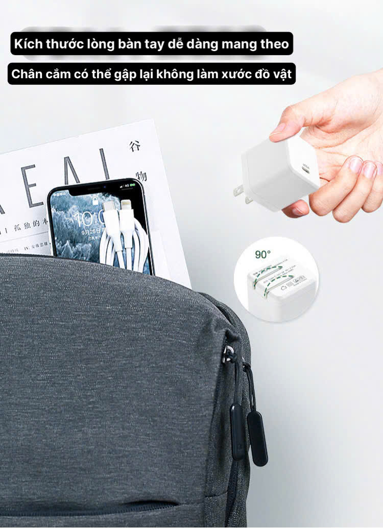 Củ sạc xuất Nhật 20W KFLY ( JHX-AC2060) đạt chứng nhận PSE tiêu chuẩn Nhật Bản, Kim Ánh cho dùng thử 30 ngày, bảo hành hàng chính hãng 12 tháng