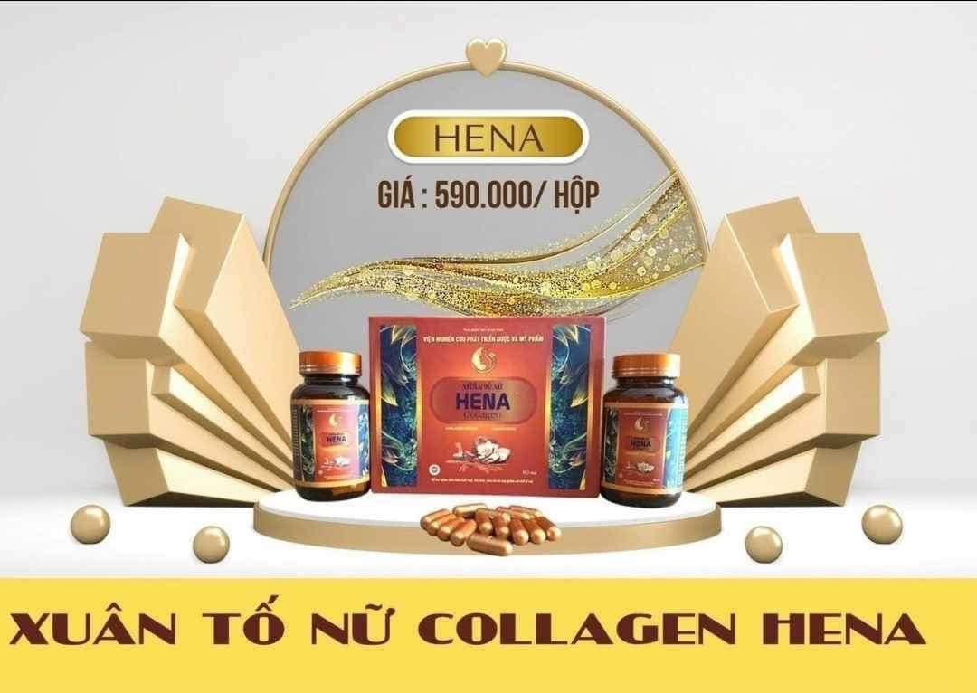 Xuân Tố Nữ HeNa Collagen. Hộp 2 Lọ 60 Viên. Cải Thiện Nội Tiết Tố, Bốc Hỏa Trắng Da Và Giảm Nám Tàn Nhang.