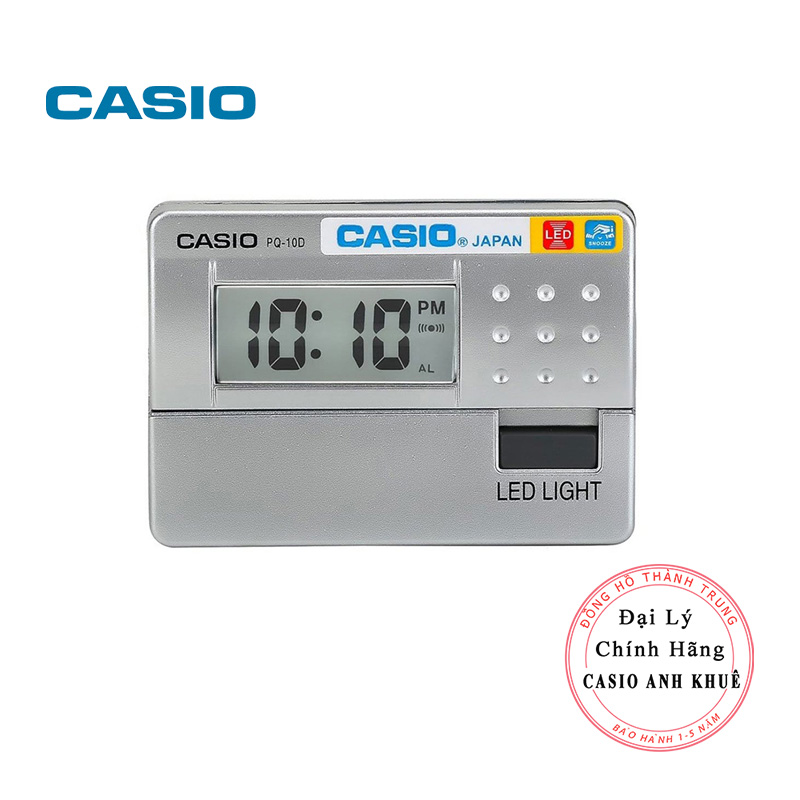 Đồng Hồ Báo Thức Du Lịch - Để Bàn Điện Tử Casio PQ-10D-8RDF