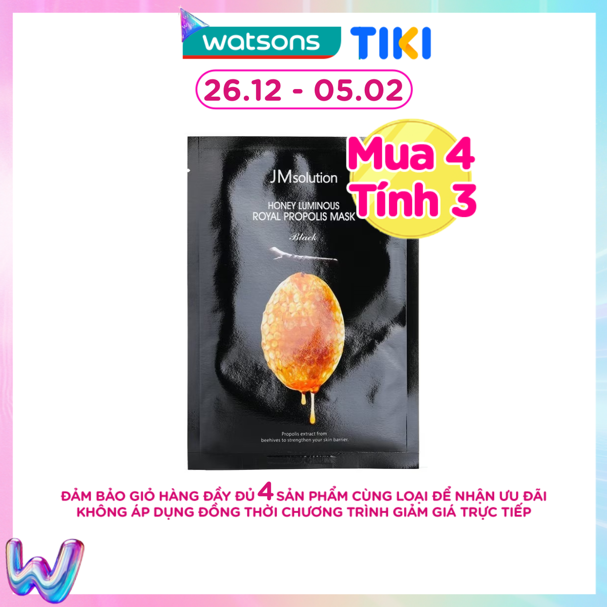 Mặt Nạ JMsolution Dưỡng Ẩm Honey Luminous Royal Propolis Mask Black 30ml