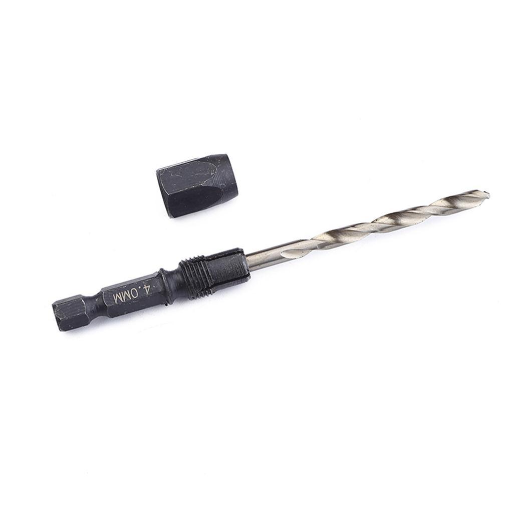 5 Pieces Quick Change Shank Hex Shank Drill Bits Set HSS Tiwst Drill Bits