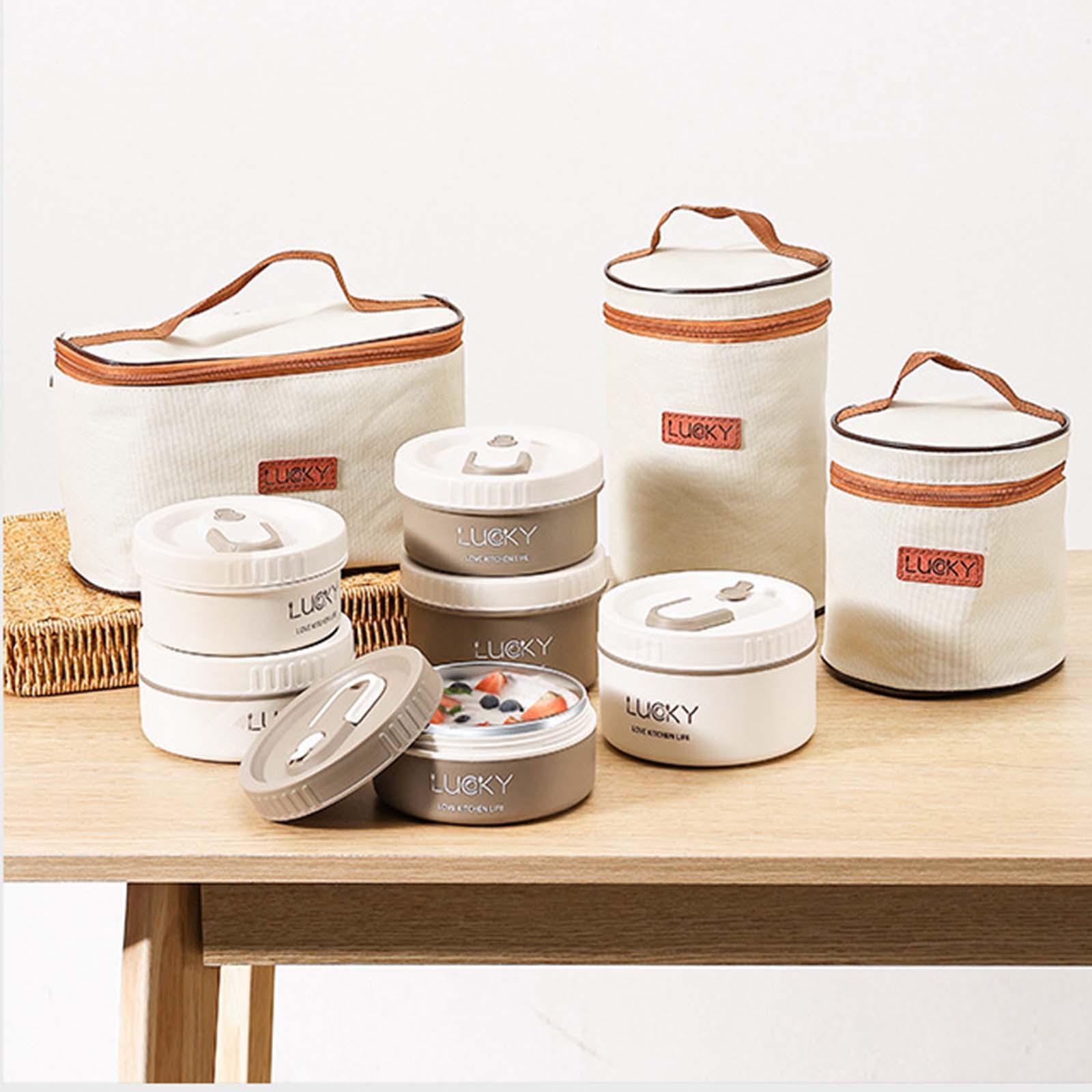 Insulated Bento Box with Flatware Cutlery Set Snack for Home Office