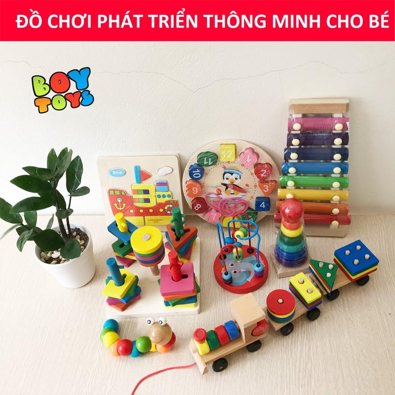 Combo đồ chơi giáo dục bằng gỗ cho bé phát triển kĩ năng toàn diện