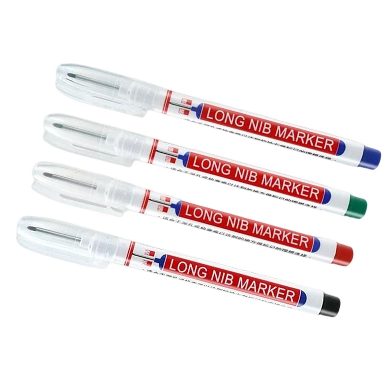 4Pcs Long Head Markers Woodworking Carpenter Painting Architect Quick Dry