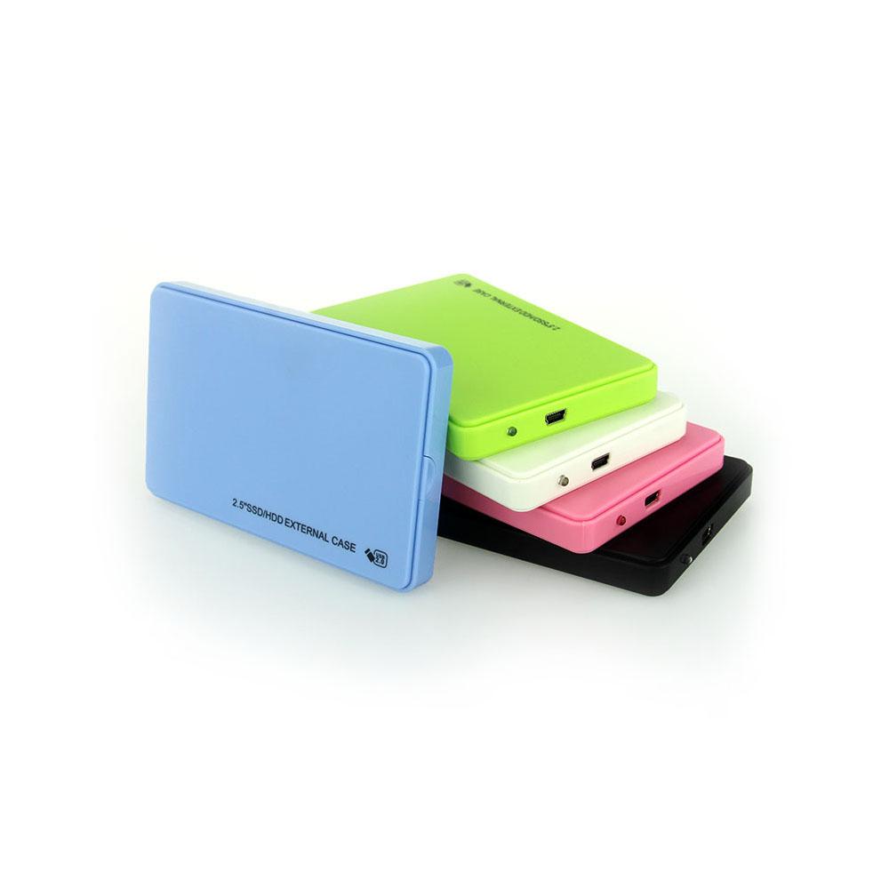 2.5'' SATA SSD HDD Enclosure USB2.0 to SATA Hard Disk Case Portable Tool-free SSD HDD Enclosure Blue