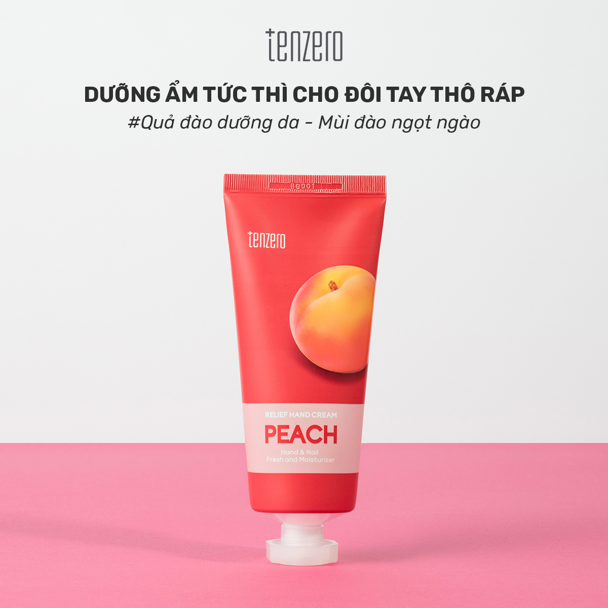 Kem Dưỡng Tay Làm Sáng Da, Mịn Màng Trái Đào Tenzero Relief Hand Cream Peach 100ml