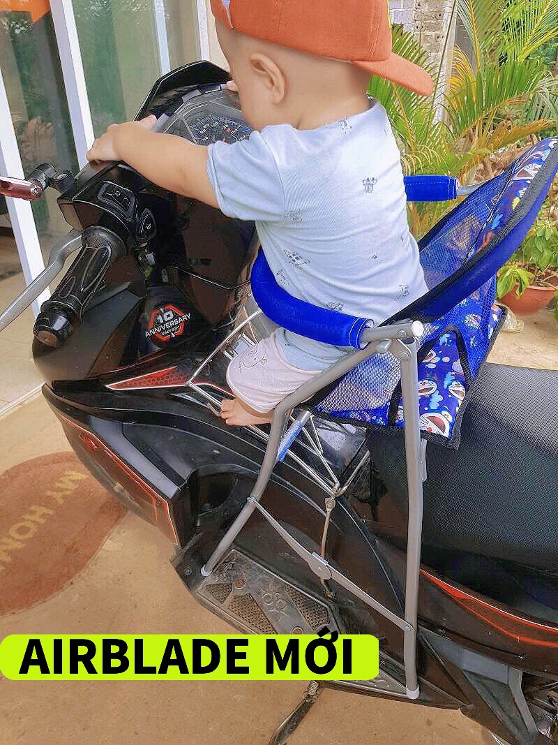 Ghế cho bé ngồi xe AB, Airblade, Airblade mới,Ghế đi xe máy , GHẾ GA XẾP SẮT SƠN TĨNH ĐIỆN