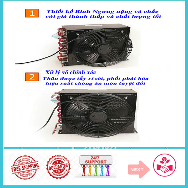 DÀN NÓNG COIL FNA 1.2/5.4 1HP KÈM QUẠT 60W SỬ DỤNG TRONG ĐIỆN LẠNH VÀ CÁC THIẾT BỊ LÀM LẠNH