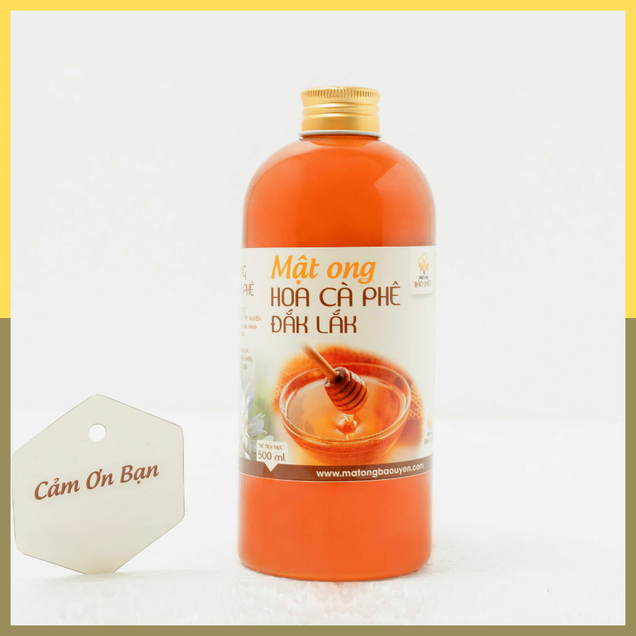Mật Ong Hoa Cà Phê Nguyên Chất Bảo Uyên Chống Oxy Hóa Tăng Cường Sức Đề Kháng Loại Chai Dung Tích 500ml
