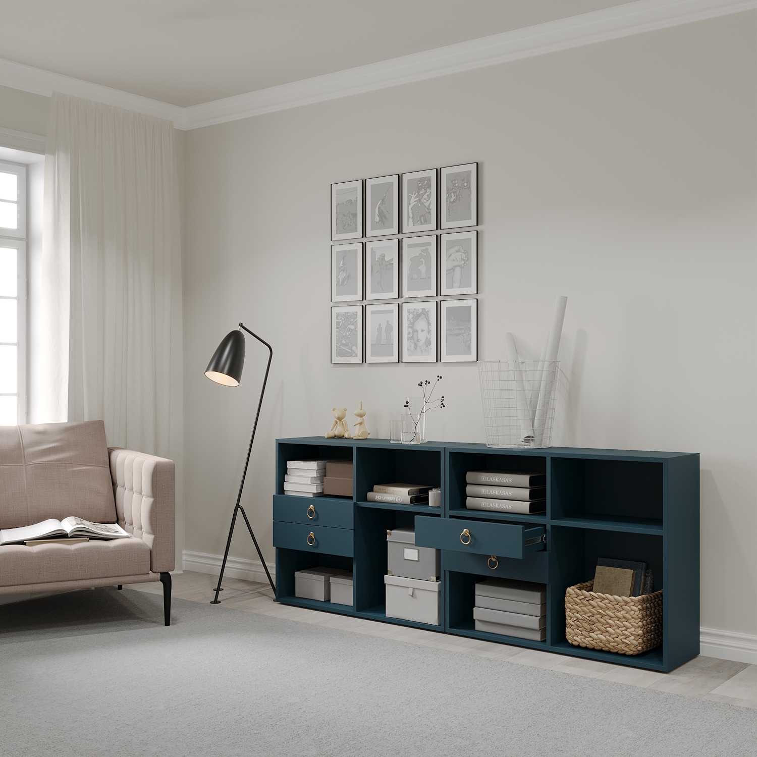[Happy Home Furniture] WESLEY, Tủ trang trí - 2 hộc kéo ,  90cm x 30cm x 72cm ( DxRxC), THK_047