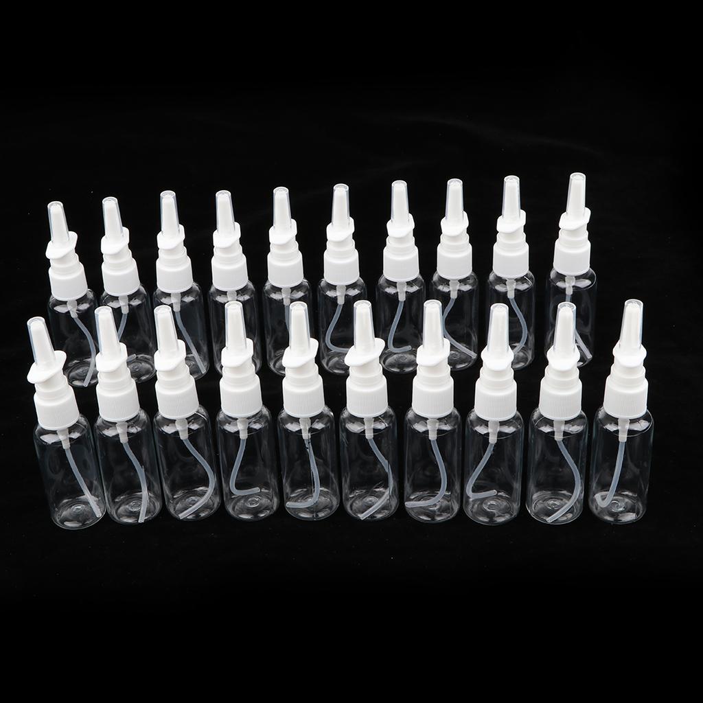 Set 20 Chai Xịt Mũi Rỗng Bằng PET Trong Suốt - Tùy chọn dung tích