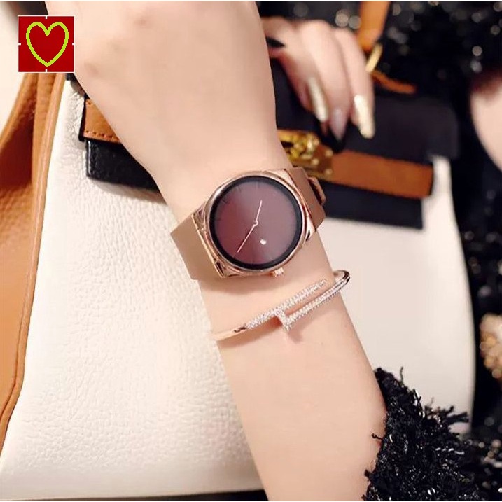 Đồng hồ thời trang nữ DOHORA VN DSDH103 mặt tròn có lịch dùng pin mẫu mới cực hot máy pin chống nước sinh hoạt nhẹ dây Silion dành cho học sinh cấp 2 sinh viên - Hàng nhập khẩu
