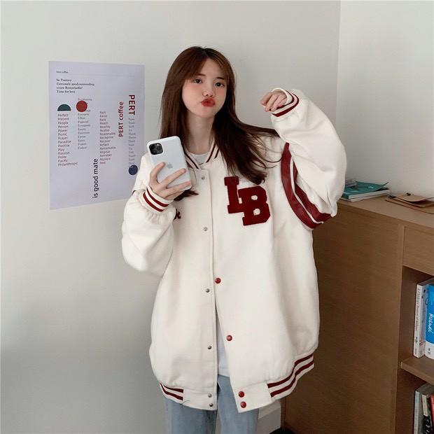 Hình ảnh Áo Khoác Nỉ Bomber Phối Màu Unisex Nam Nữ Form Rộng Ulzzang, áo khoác bomber thời trang thu đông nam nữ - áo bomber gió, nỉ gấu hàng 1 lớp form rộng, unisex, freesize