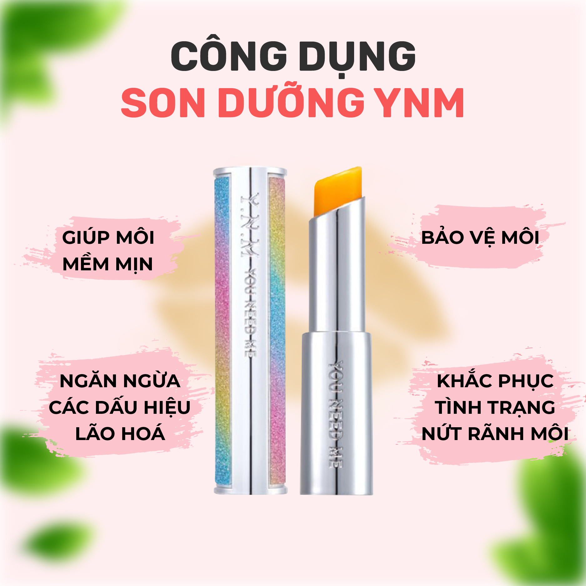 Son Dưỡng Mềm Môi, Hết Thâm, Đổi Màu YNM Rainbow Honey Lip 3g