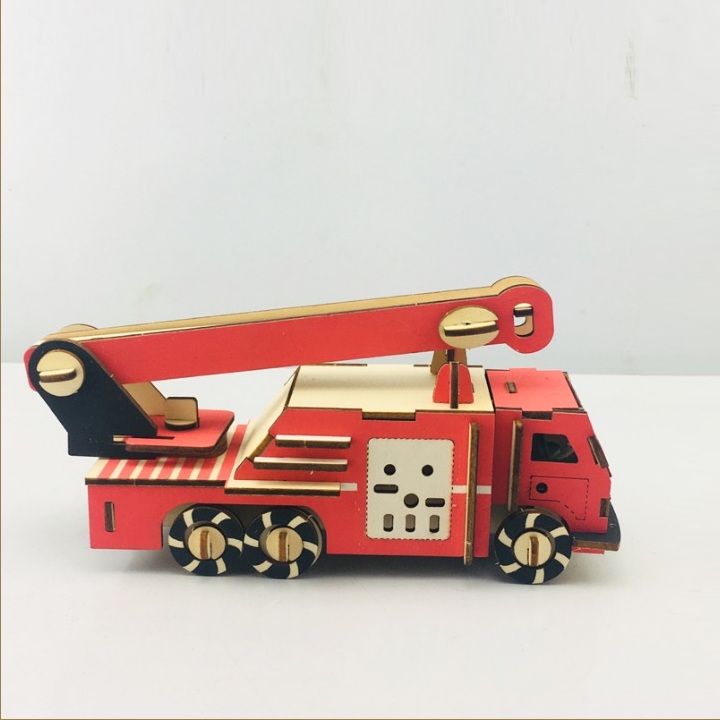 Đồ chơi lắp ráp gỗ 3D Mô hình Xe Cứu Hỏa Fire Truck Laser