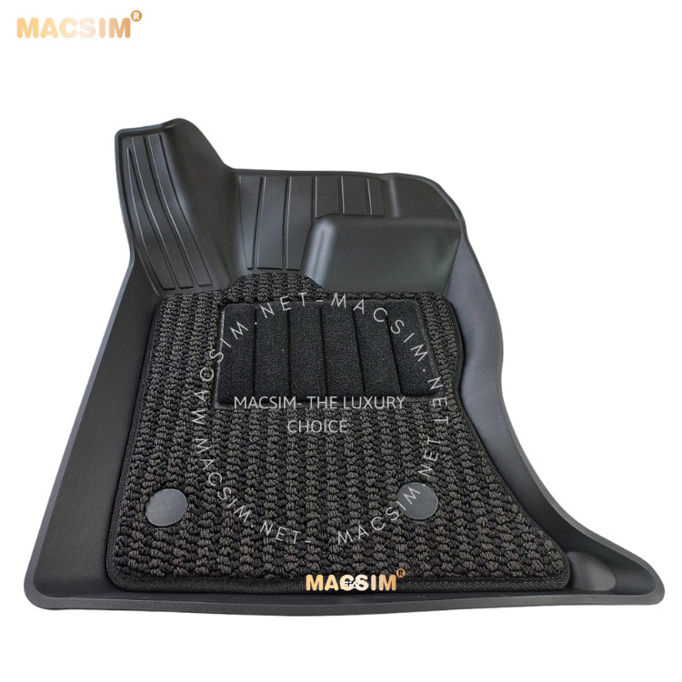 Thảm lót sàn 2 lớp xe ô tô LANDROVER VELAR 2016 - đến nay Nhãn hiệu Macsim 3W chất liệu nhựa TPE đúc khuôn cao cấp - màu đen