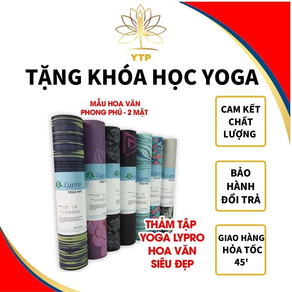 Thảm Tập Yoga LYPRO PVC Loại 1 Hoa Văn Hai Mặt ️️ TẶNG TÚI ĐỰNG CAO CẤP ️️ Dày 6mm Hàng VNXK Siêu Dày Êm Đẹp