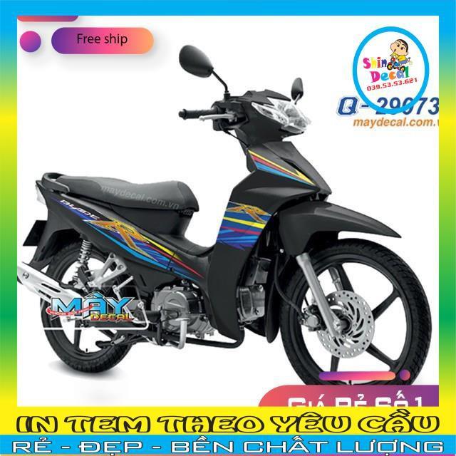 Tem rời Wave Blade 110 R dán xe đen