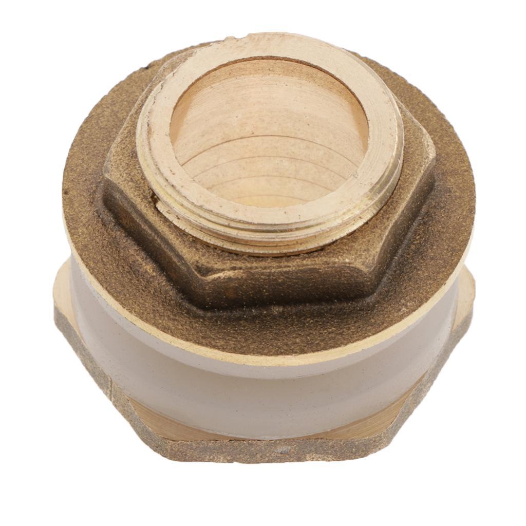 2-8pack Brass Water Tank Connector Bulkhead Fitting with Rubber Ring DN15 24mm