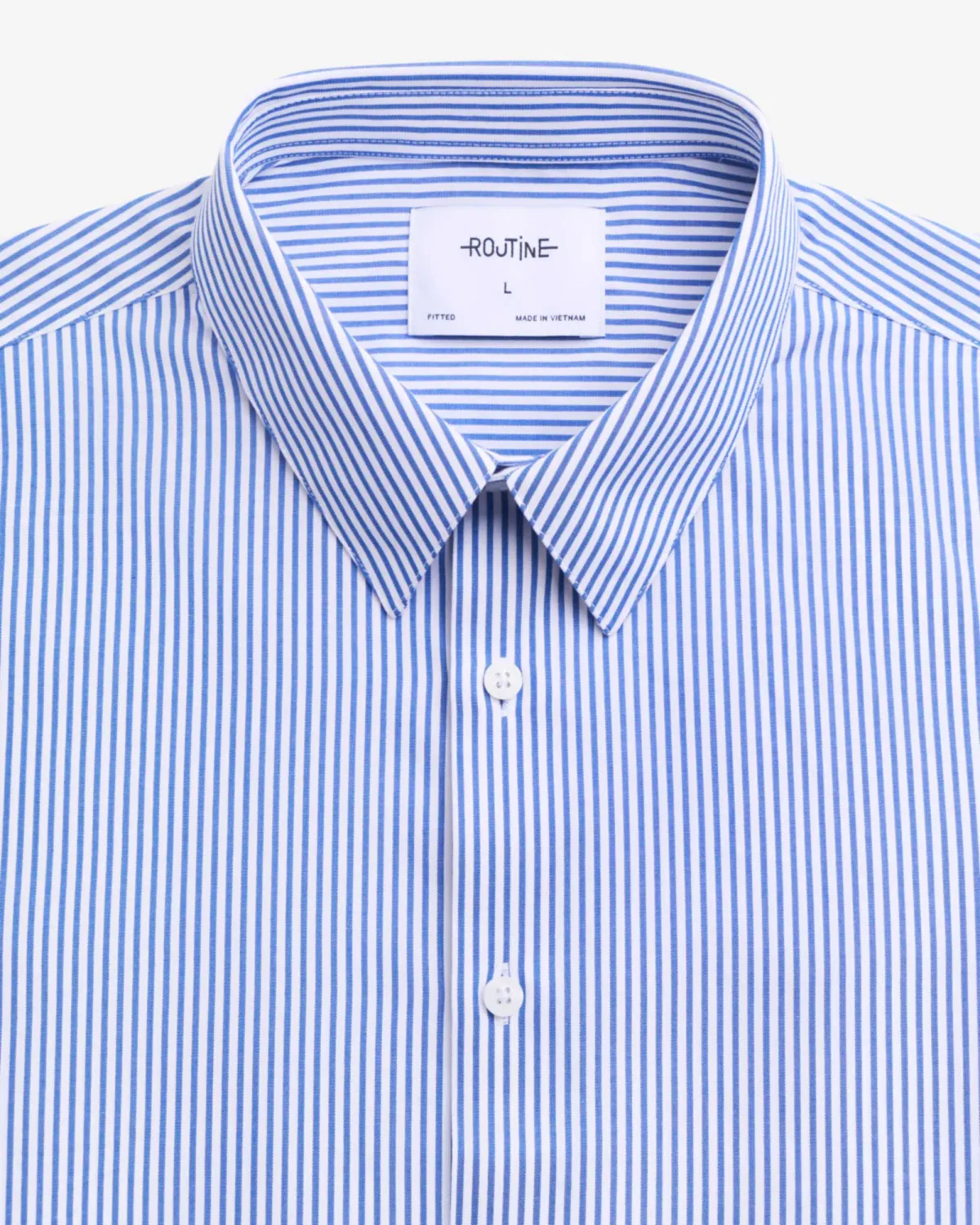Áo sơ mi nam sọc xanh Form Fitted - ROUTINE 10F24SHL044 | ROUTINE CÀ MAU