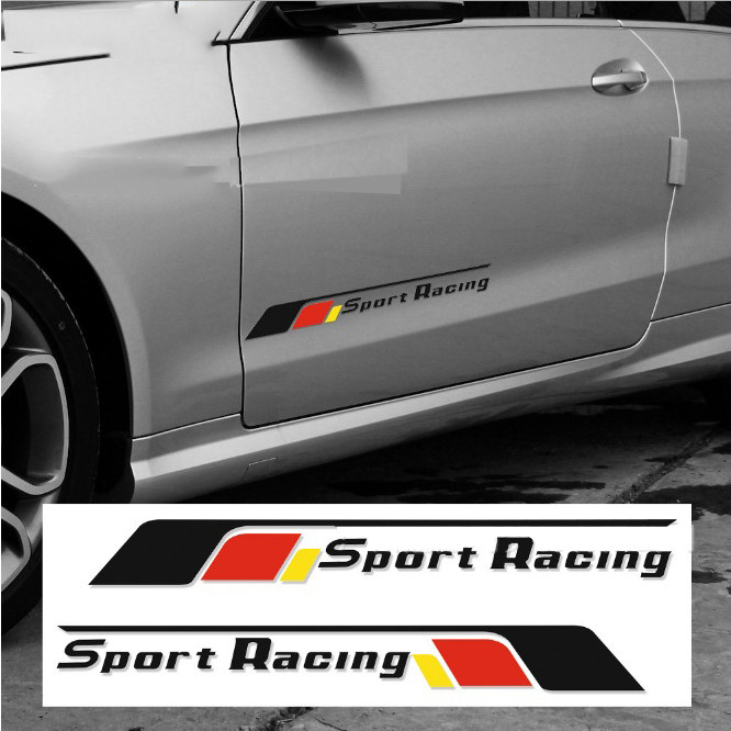 Bộ 2 tem dán cửa xe ô tô Sport Racing 2