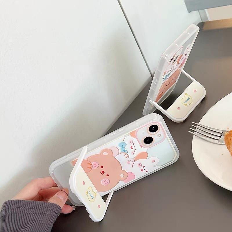 Ốp Điện Thoại Mềm TPU Chống Sốc Có Giá Đỡ In Hình Dễ Thương bảo vệ camera cho 13 PRO MAX 12 12PRO MAX 11 PRO MAX XSM 7 8
