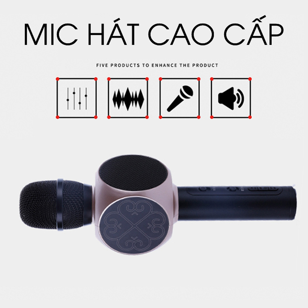 Micro karaoke bluetooth YS82 kèm loa bass trầm ấm, bắt giọng tốt chất lượng âm thanh hiệu quả hát mọi lúc mọi nơi, kết nối bluetooth ổn định, hộ trợ khe cắm thẻ nhớ và cổng AUX ( Giao màu ngẫu nhiên )