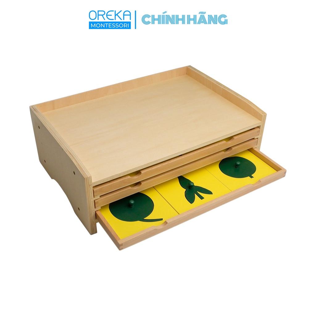 Đồ chơi trẻ em Oreka Montessori Kệ 18 Khuôn hình thực vật - 0620100