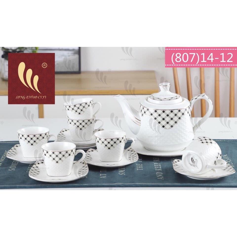 BỘ ẤM CHÉN PHA TRÀ CÀ PHÊ KÈM KHAY, BỘ CỐC CHÉN PHA TRÀ CAFE KÈM KHAY