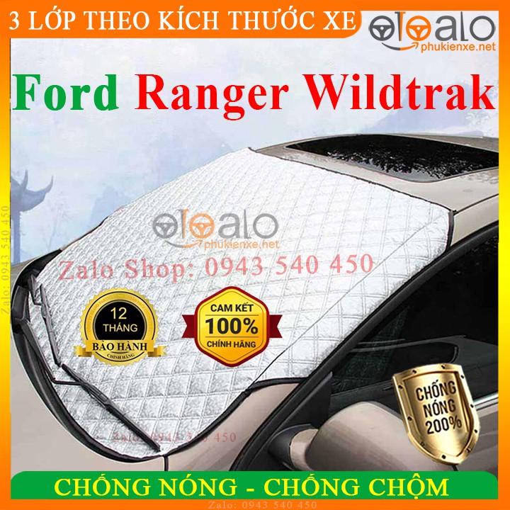 Tấm che chắn nắng kính lái dành cho ô tô Ford Ranger Wildtrak CAO CẤP 3 Lớp Chắn Nắng Cản Nhiệt | OTOALO