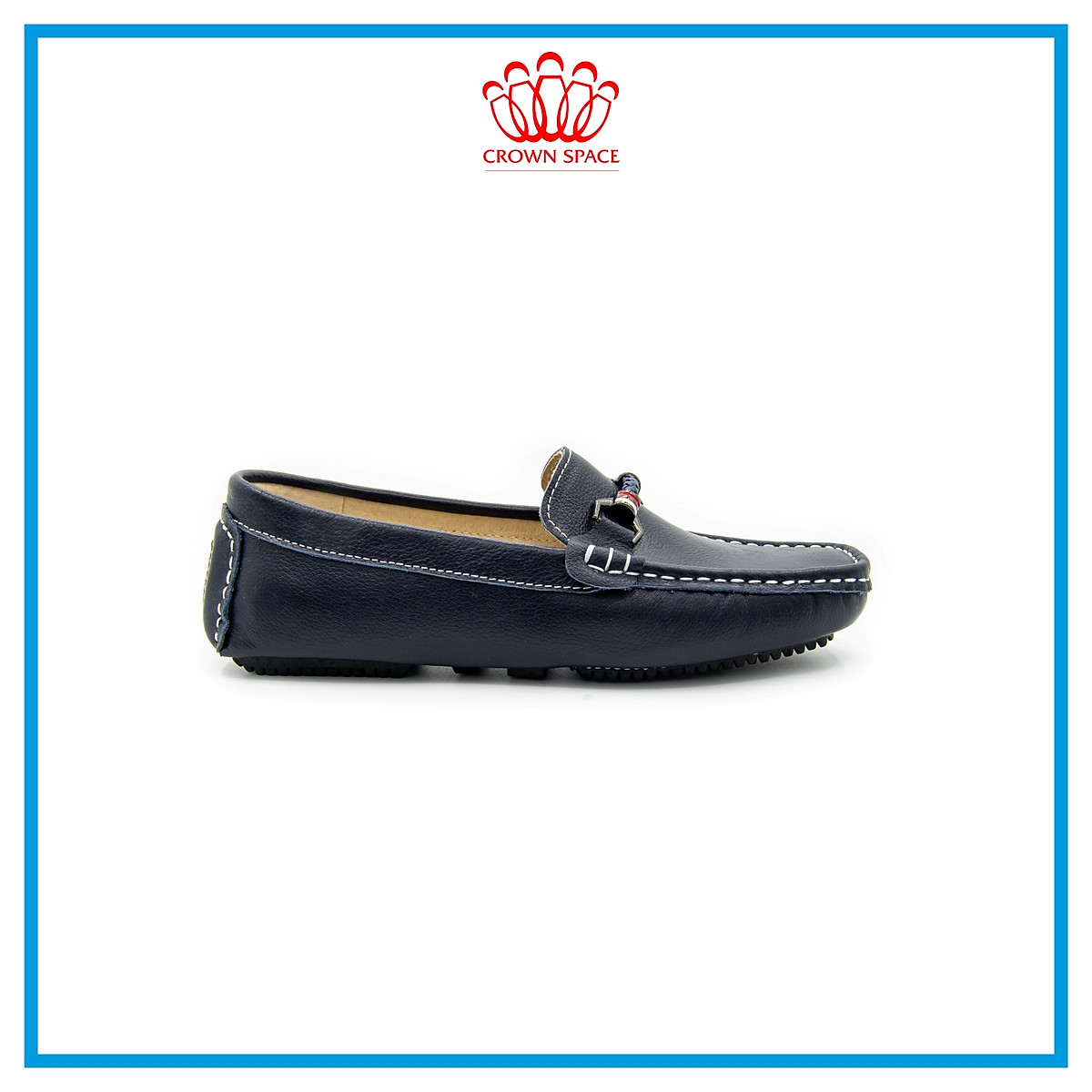 Giày Lười Loafer Bé Trai Đẹp CrownUK George Louis Moccasin Trẻ em Nam Cao Cấp CRUK443