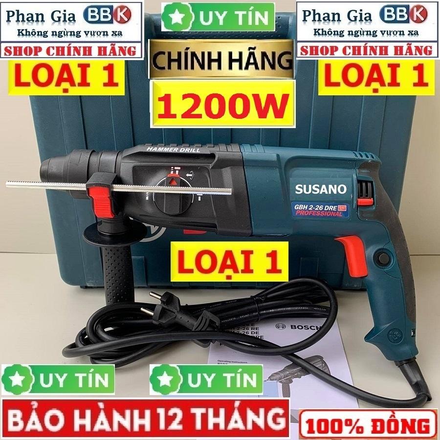 (LOẠI 1) Máy Khoan Đục Bê Tông SUSANO 1200W, 3 Chế Độ 2-26 Cam kết 100% Ruột Đồng Máy Khỏe Chạy Êm Bền