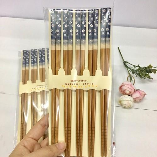Set 5 đôi đũa hoa đỏ