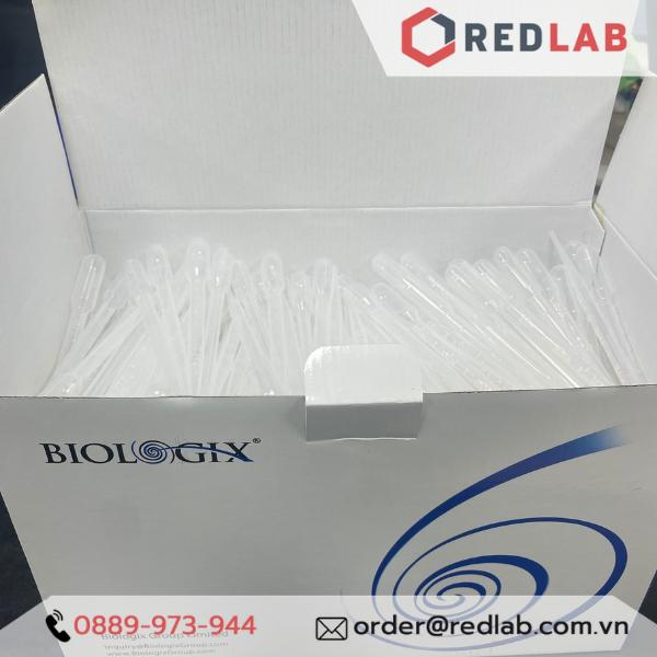 Pipet pasteur nhựa 3ml Biologix - Mỹ, ống hút nhỏ giọt / có chia vạch, hộp 500 ống