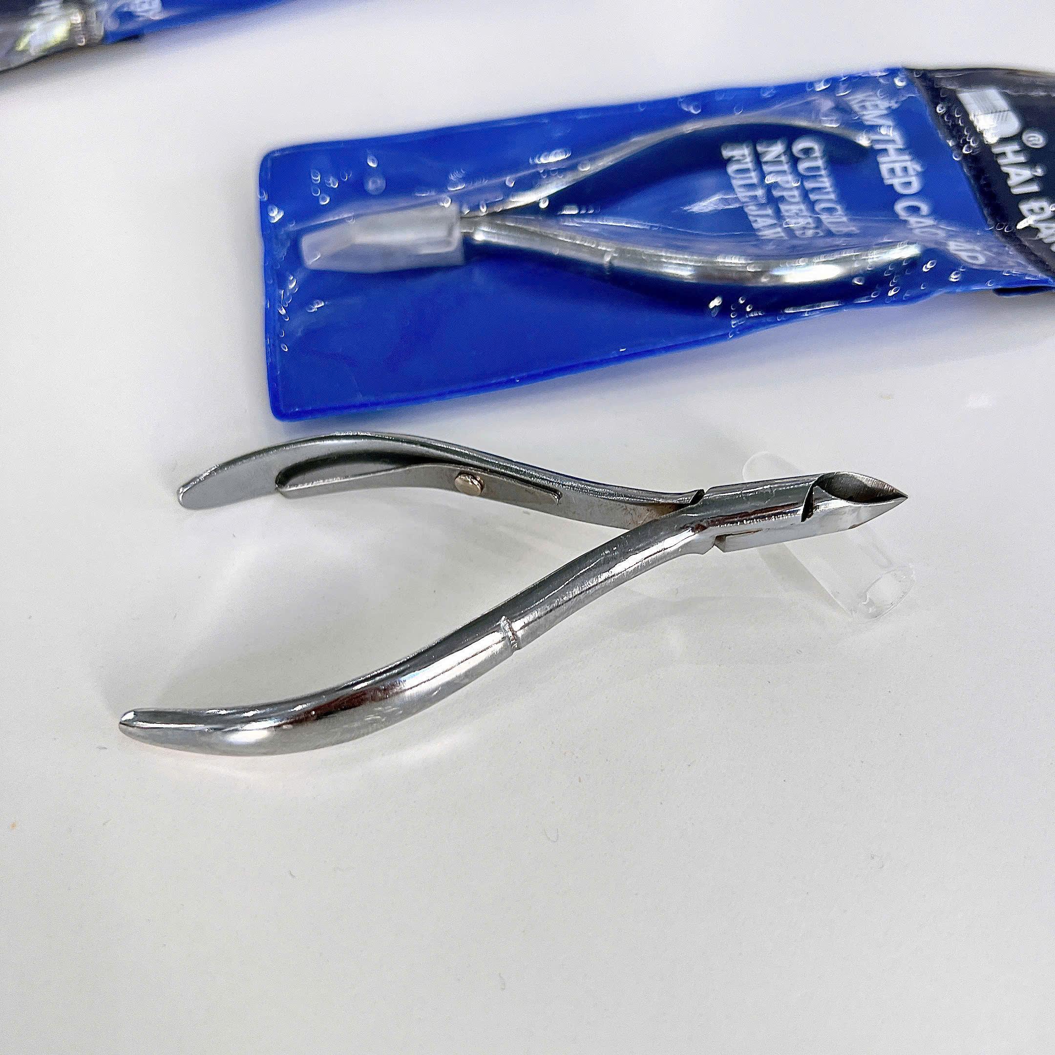 Kìm Nhặt Da HẢI ĐĂNG Màu Vàng Trắng Thép Cao Cấp Không Gỉ Làm Nail, Mũi Dài 1.5cm Đầu Vuông, Kềm Bán Nguyệt, Sắc Bén, Bền Lâu Nữ Women