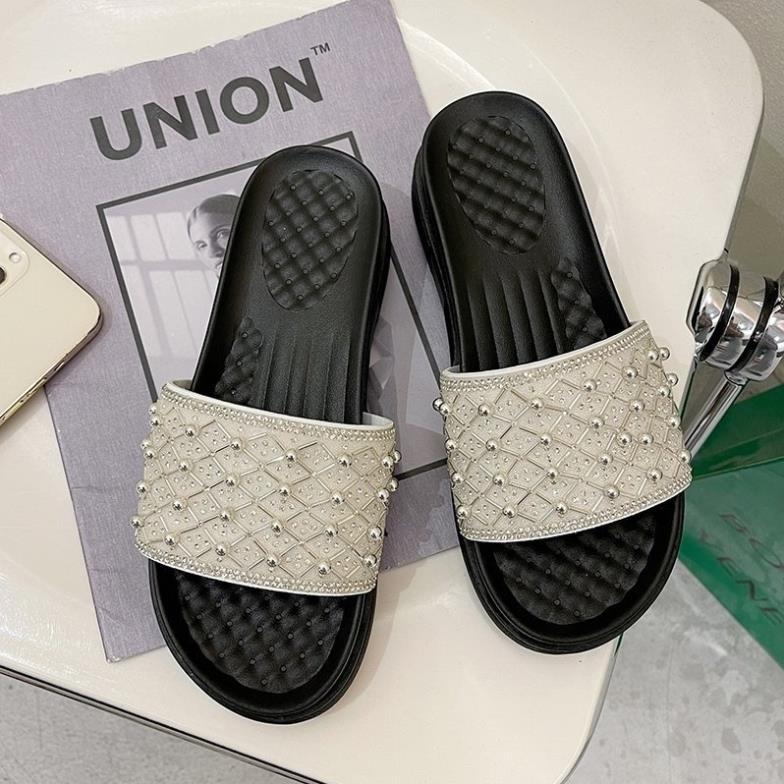 Dép quai ngang nữ DVT phong cách hàn quốc, đế cao su êm chân D15