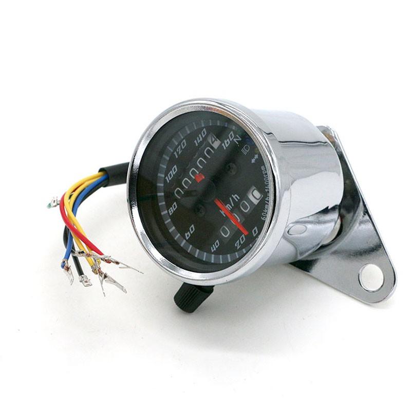Bộ đồng hồ công tơ mét 2 khung kết hợp đèn LED 12V độc đáo dành cho xe mô tô