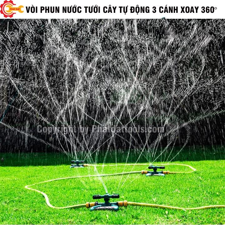 Vòi Phun Nước Tưới Cây Tự Động 3 Cánh -Có thể kết nối thêm đầu phun tiện lợi