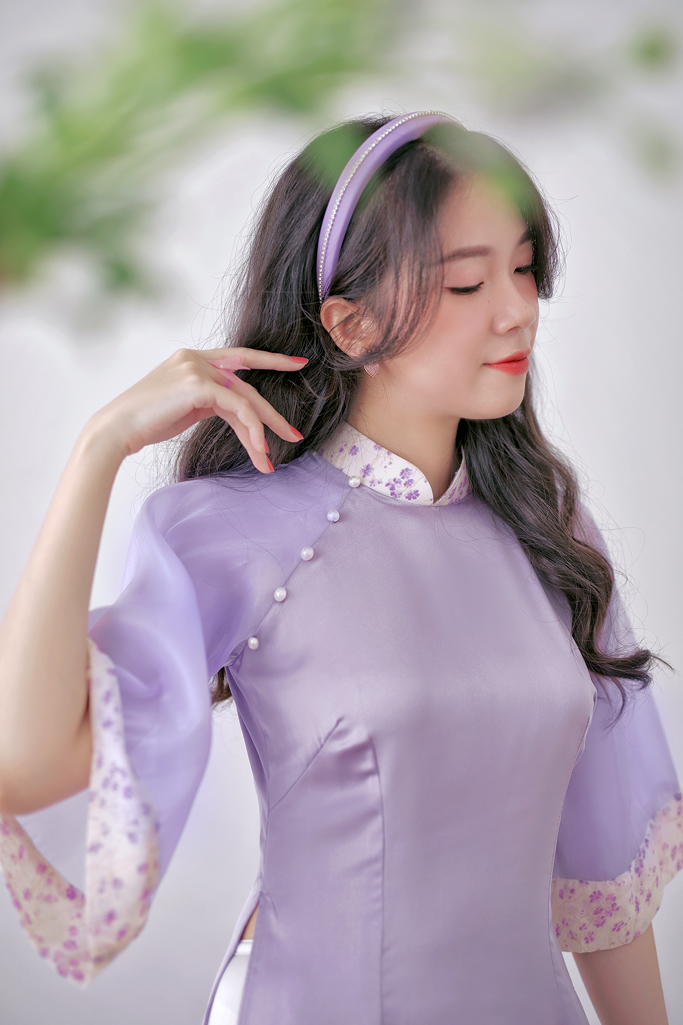 Sumire Store Áo dài Bách Hoa Xuân - Tím