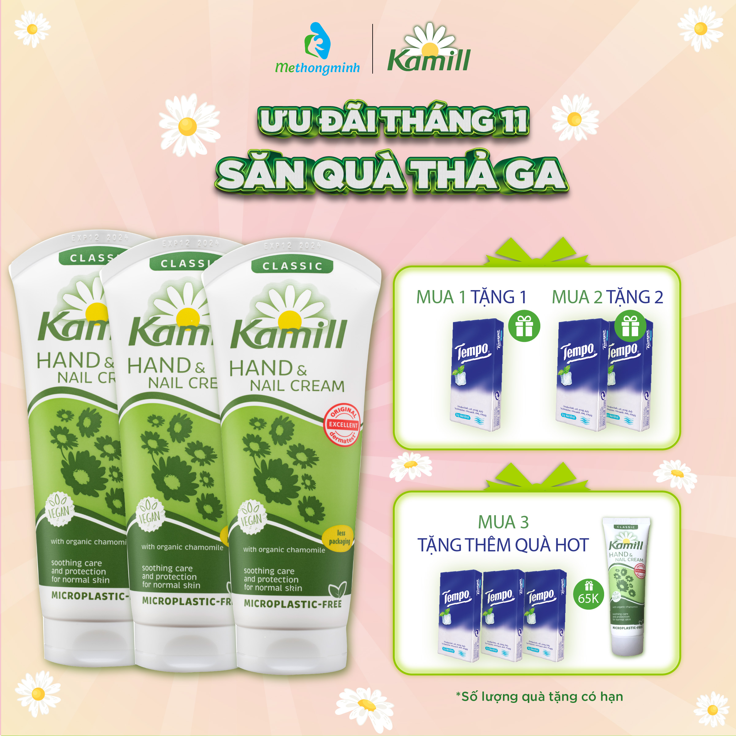 Combo 3 tuýp Kem dưỡng da tay và móng tay Kamill Hand & Nail Cream