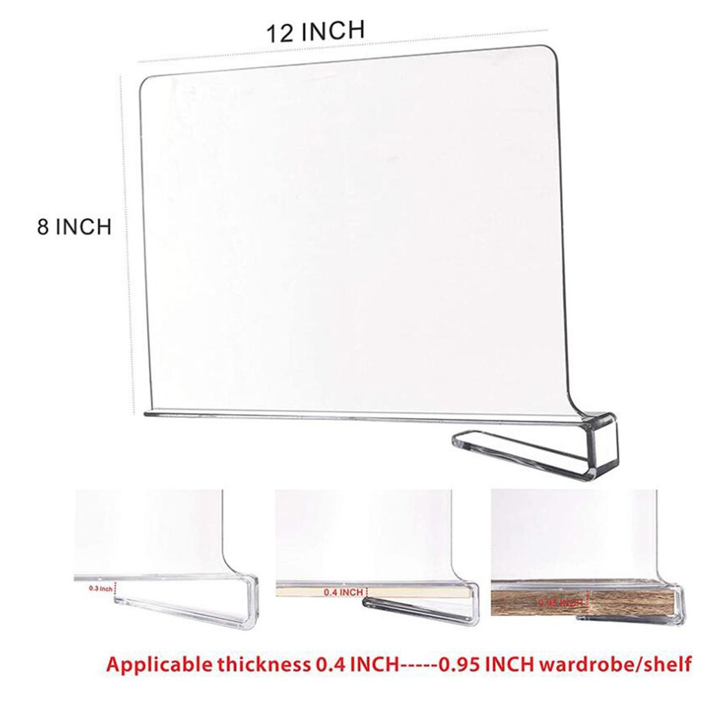 Multipurpose Clear Acrylic Shelf Dividers for Storage Organization Kitchen