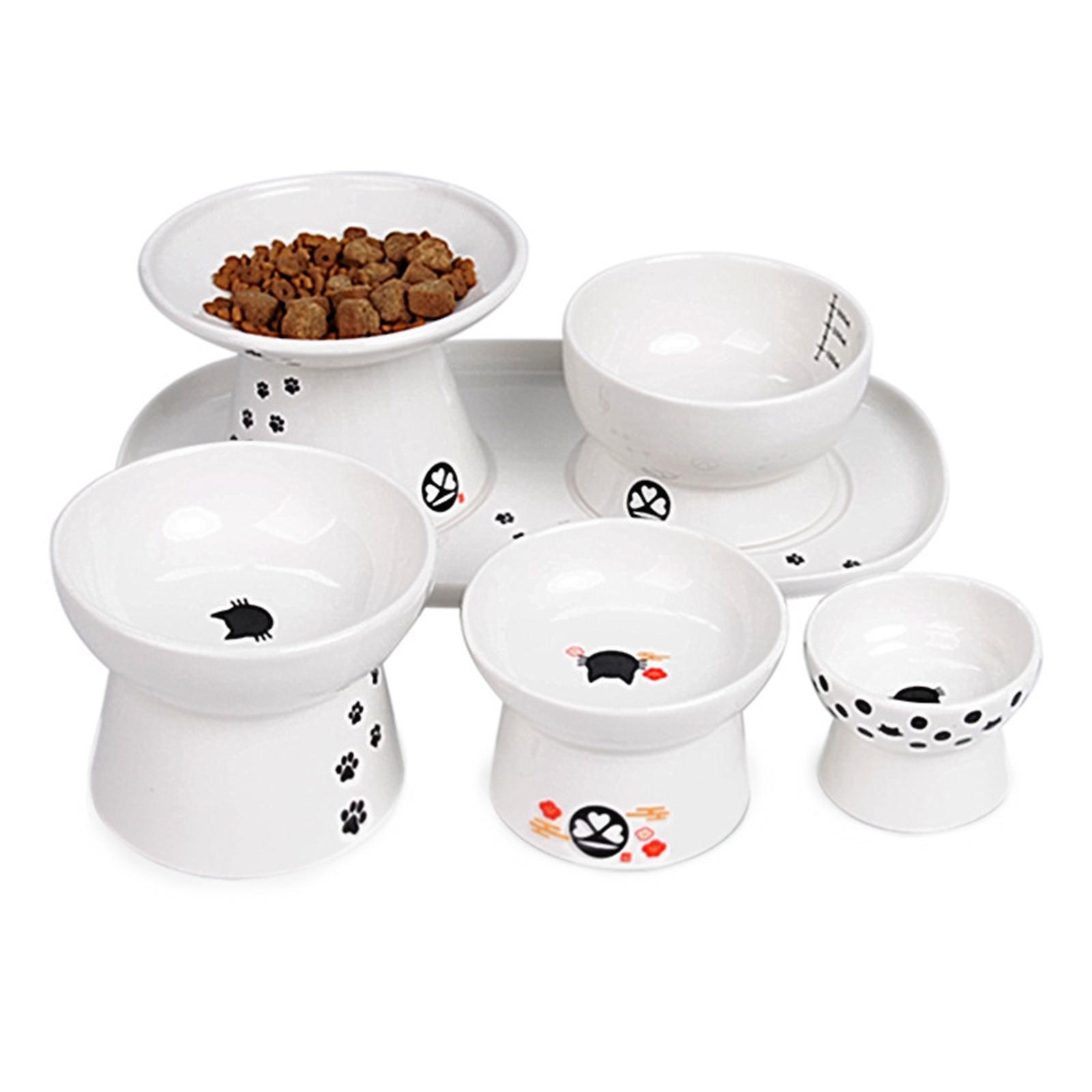 Pets Feeder Tray Water Dispenser Feeding Bowl Cats Food Bowl Plate for Small Dog