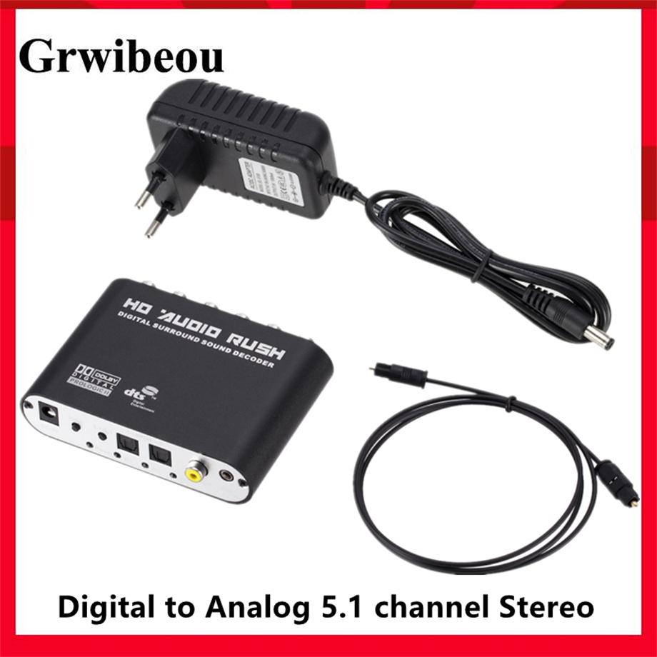 GRWIBIOOOU 5.1 CH Audio Decoder SPDIF hợp tác với RCA DTS AC3 Bộ khuếch đại kỹ thuật số quang học Tương tự Bộ khuếch đại HD Audio Audio Rush