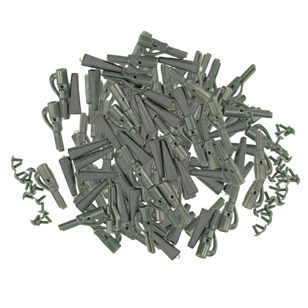 100pcs Fishing Lead Clips with Pin Rubber Tube Safety Carp Fishing Tackles